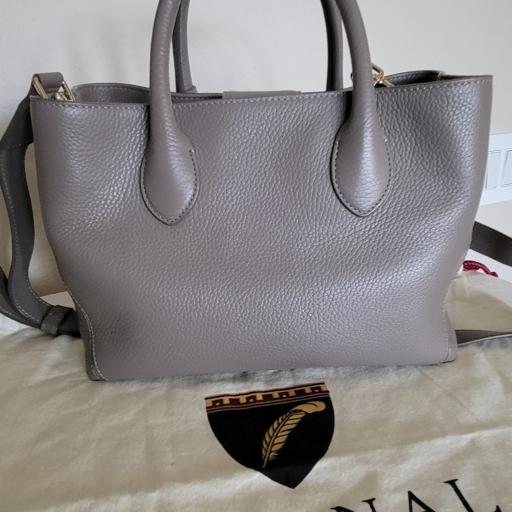Aspinal Of London. Midi London Tote.Elegant Gray Leather Tote Bag - Picture 6 of 7
